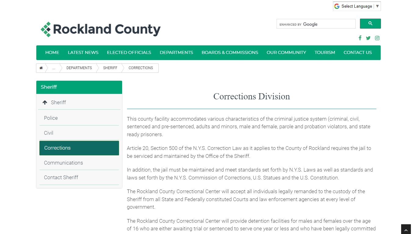 County of Rockland, New York :: Corrections