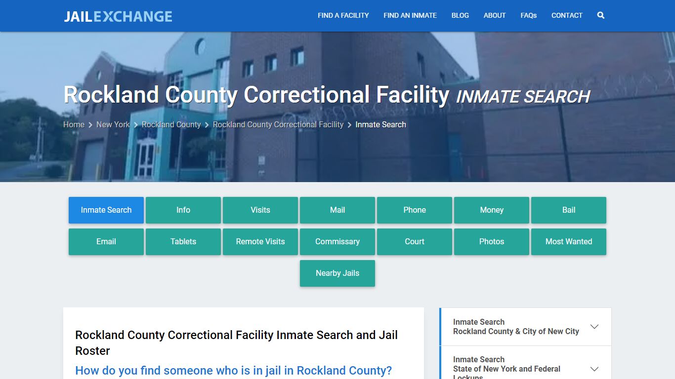 Rockland County Correctional Facility Inmate Search - Jail Exchange