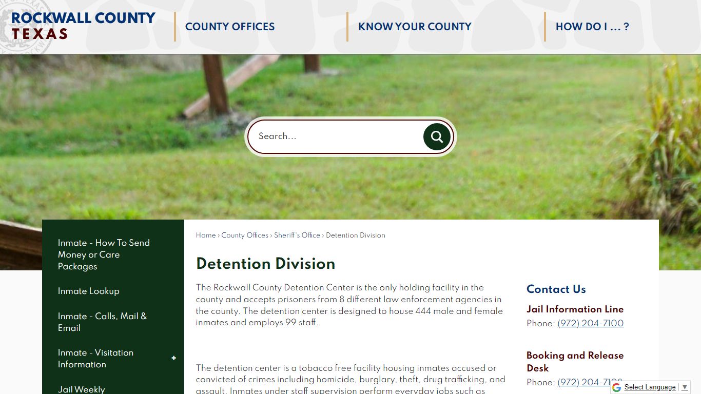 Detention Division | Rockwall County-Official Website