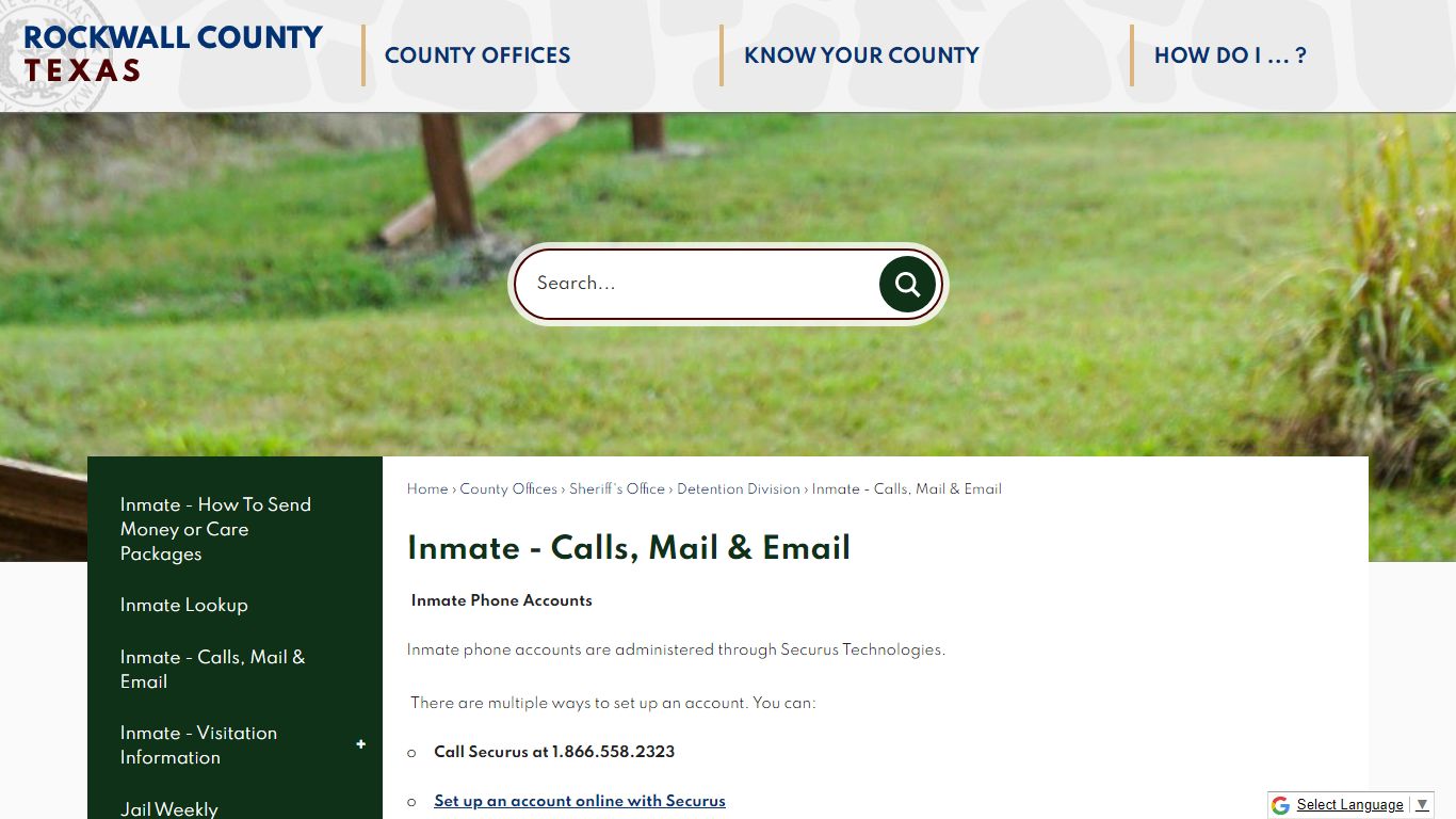 Inmate - Calls, Mail & Email | Rockwall County-Official Website