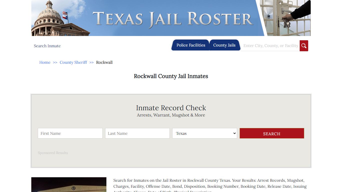 Rockwall County Jail Inmates | Jail Roster Search