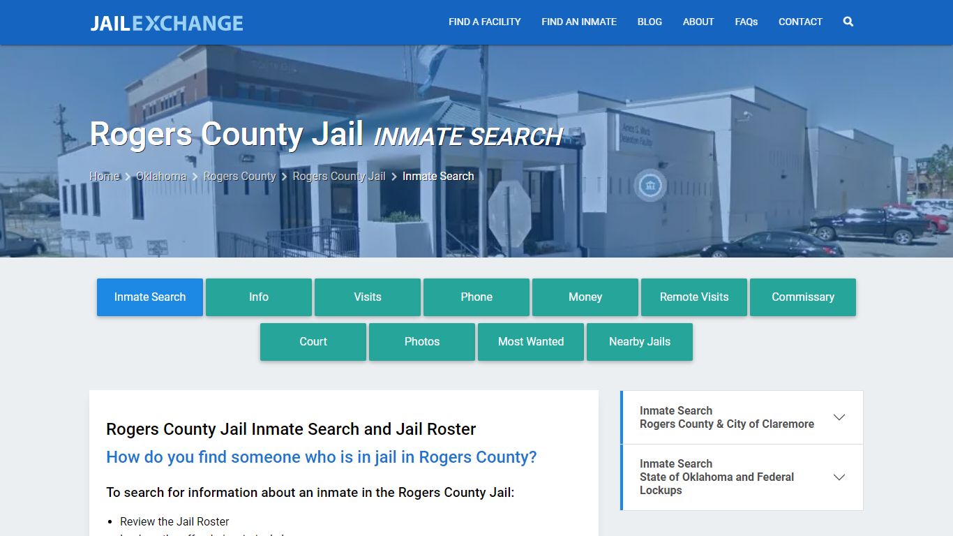 Inmate Search: Roster & Mugshots - Rogers County Jail, OK
