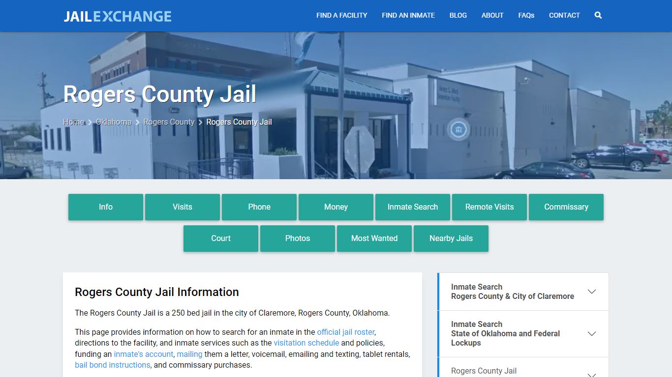 Rogers County Jail, OK Inmate Search, Information