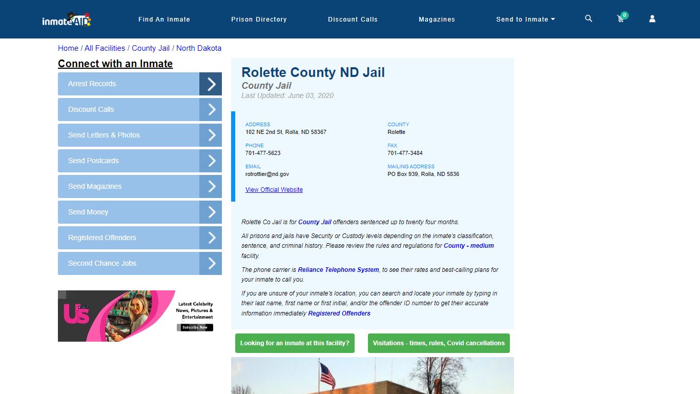 Rolette County ND Jail - Inmate Locator - Rolla, ND