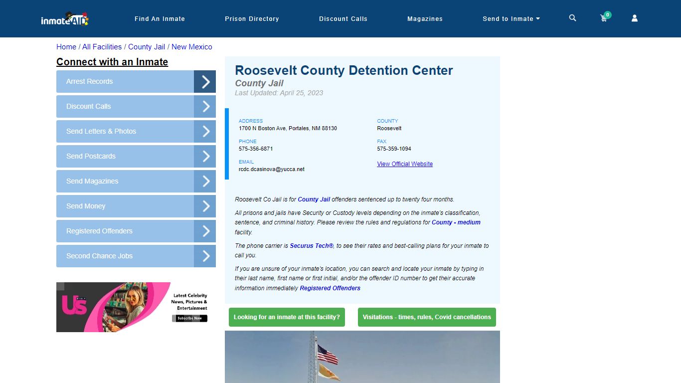 Roosevelt County Detention Center - Inmate Locator - Portales, NM