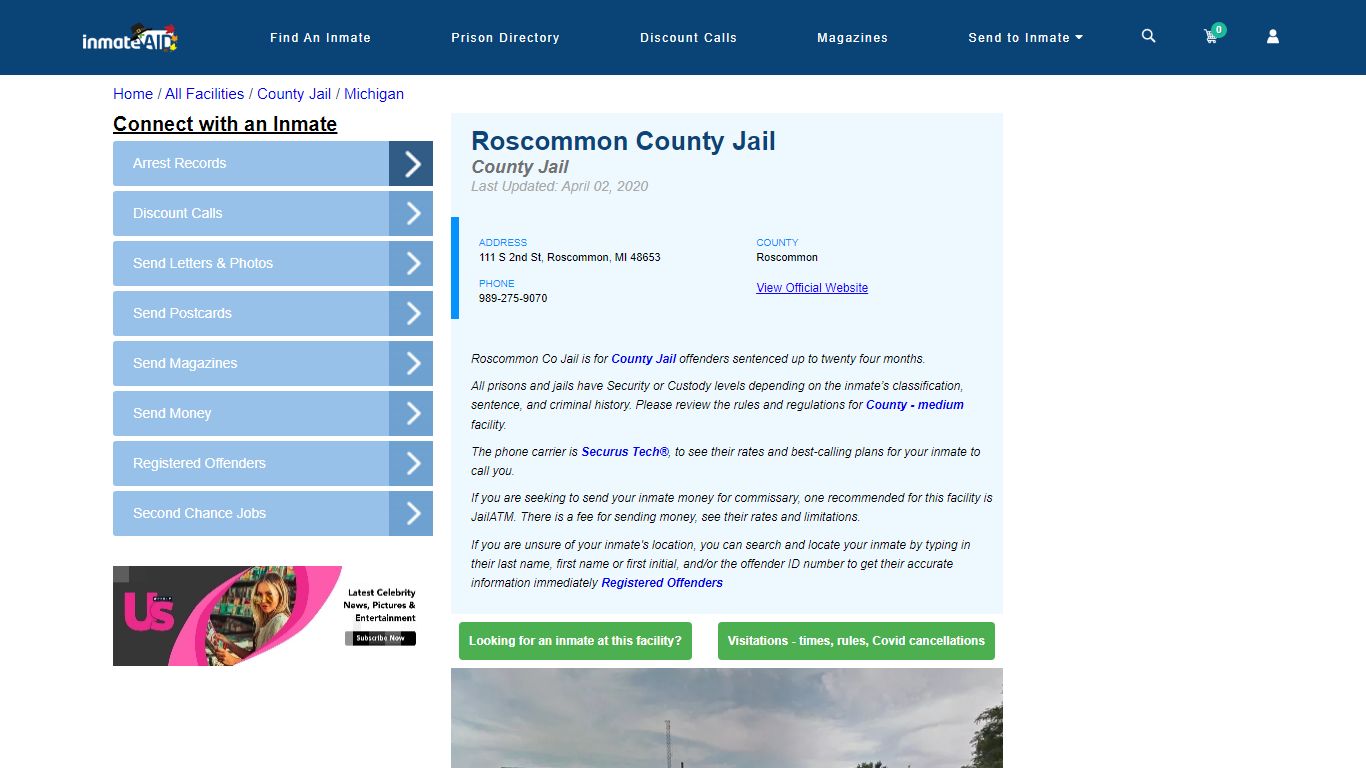 Roscommon County Jail - Inmate Locator - Roscommon, MI