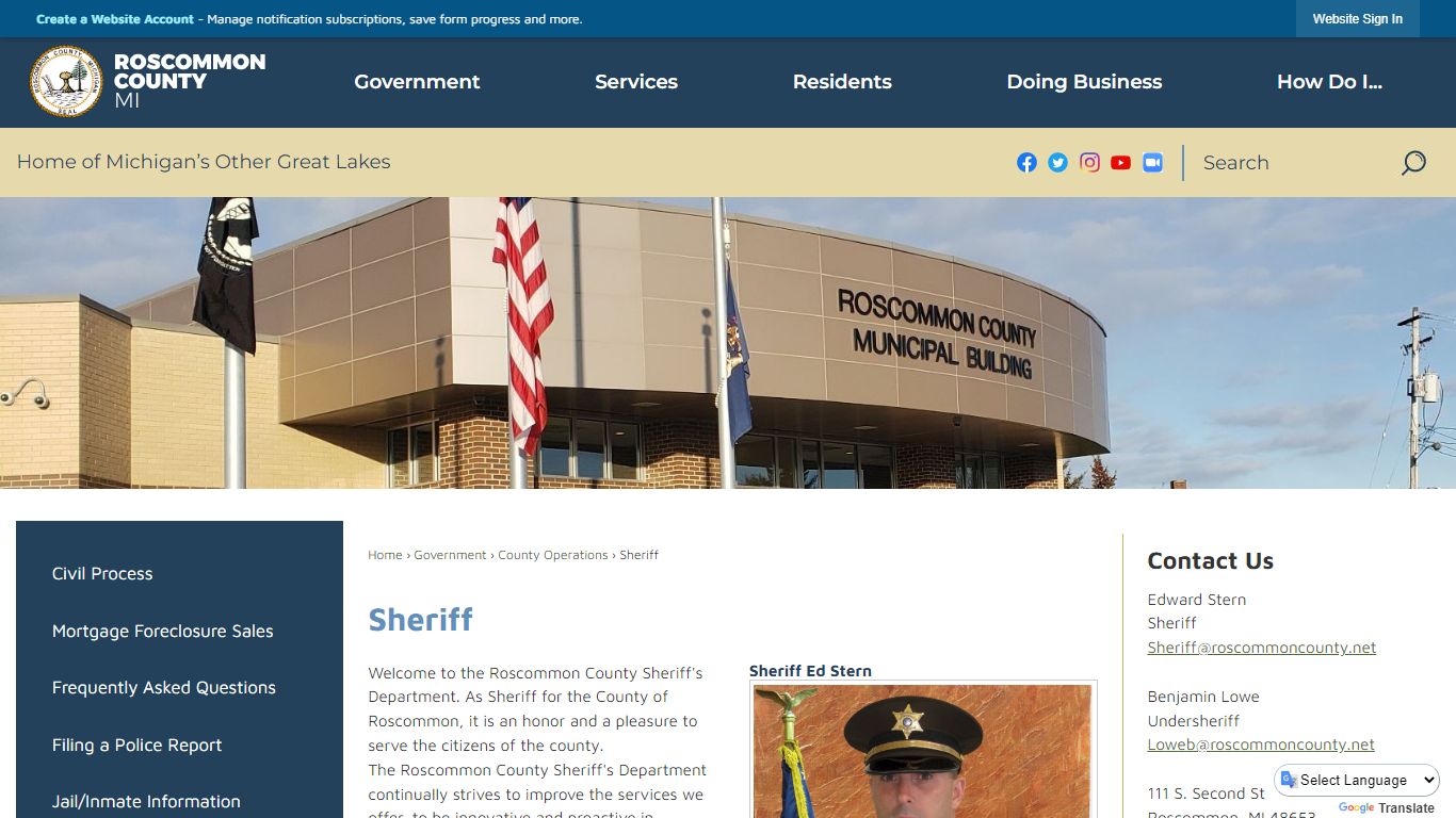 Sheriff | Roscommon County, MI