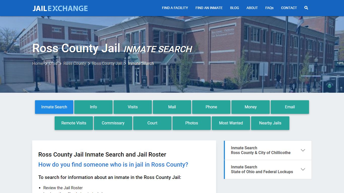 Inmate Search: Roster & Mugshots - Ross County Jail, OH