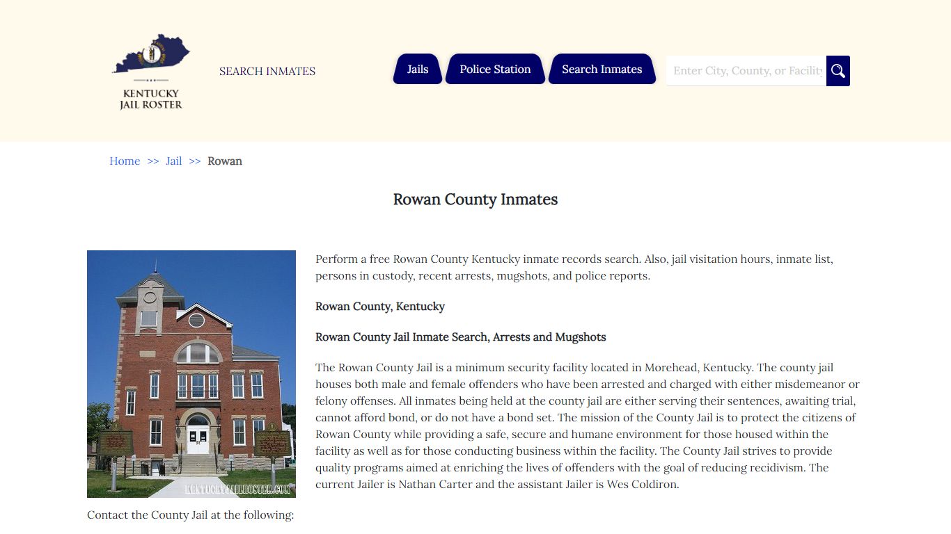 Rowan County Inmates | Jail Roster Search