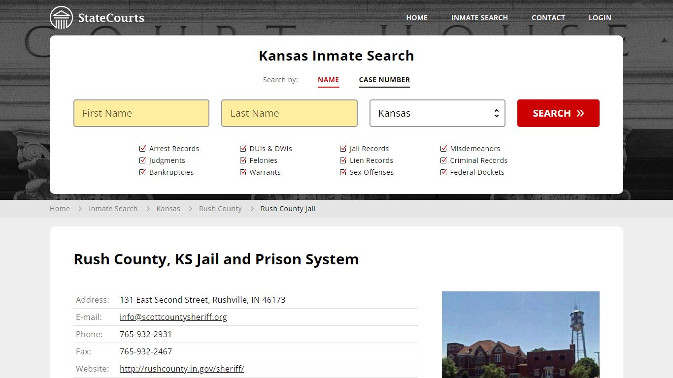 Rush County Jail Inmate Records Search, Kansas - StateCourts