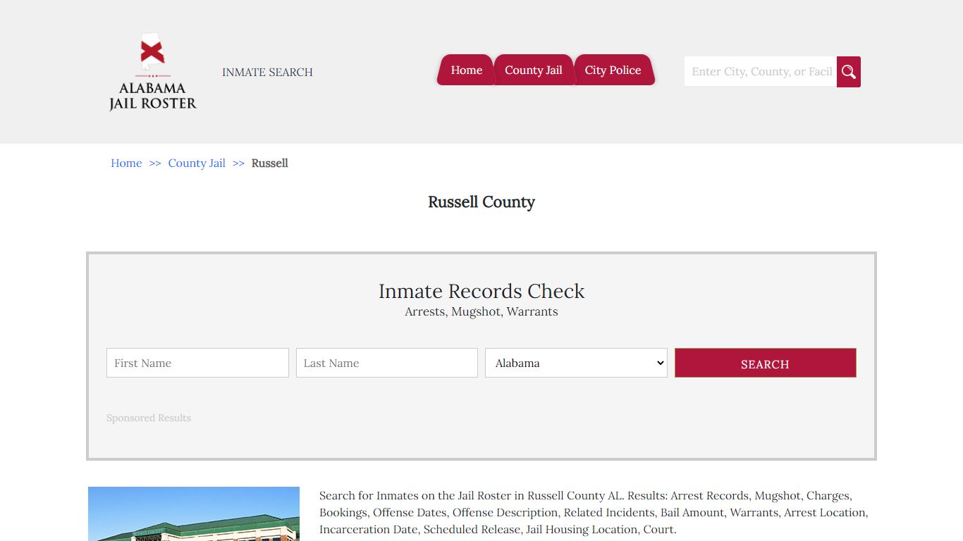 Russell County | Alabama Jail Inmate Search