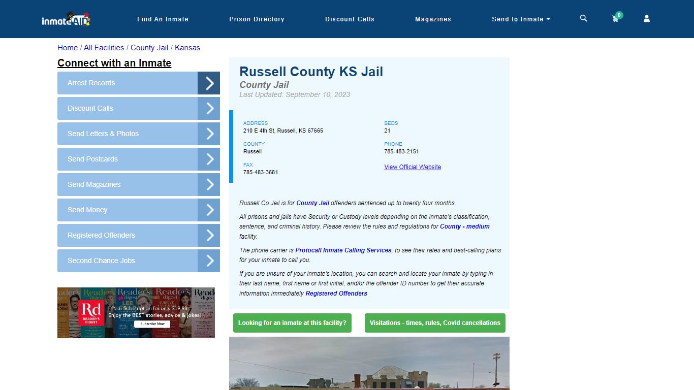 Russell County KS Jail - Inmate Locator - Russell, KS