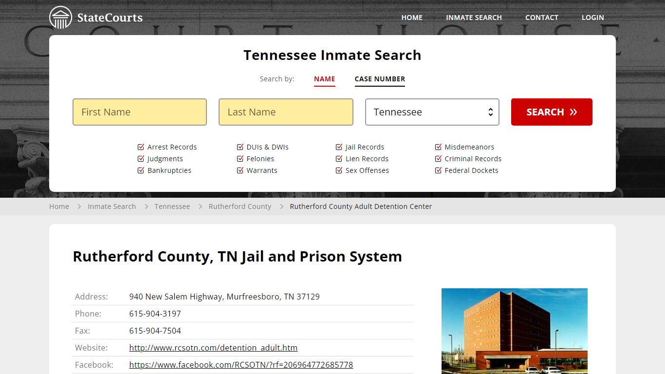 Rutherford County Adult Detention Center Inmate Records Search ...