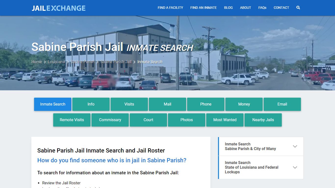 Inmate Search: Roster & Mugshots - Sabine Parish Jail, LA