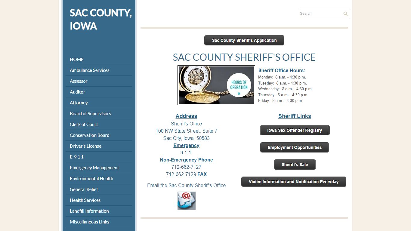 Sheriff - SAC COUNTY, IOWA