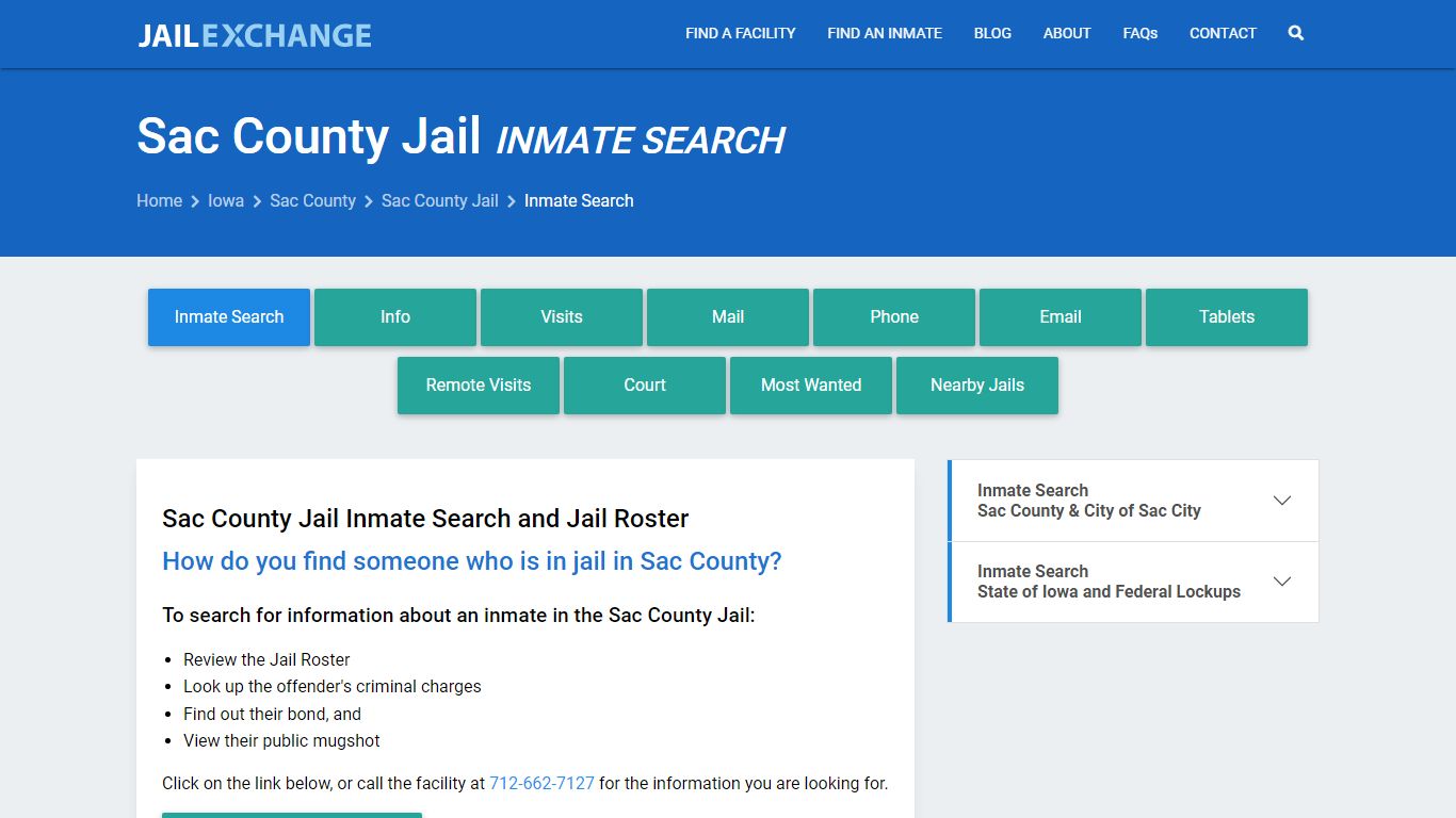Inmate Search: Roster & Mugshots - Sac County Jail, IA