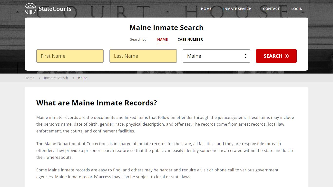 Maine Inmate Search, Prison and Jail Information - StateCourts