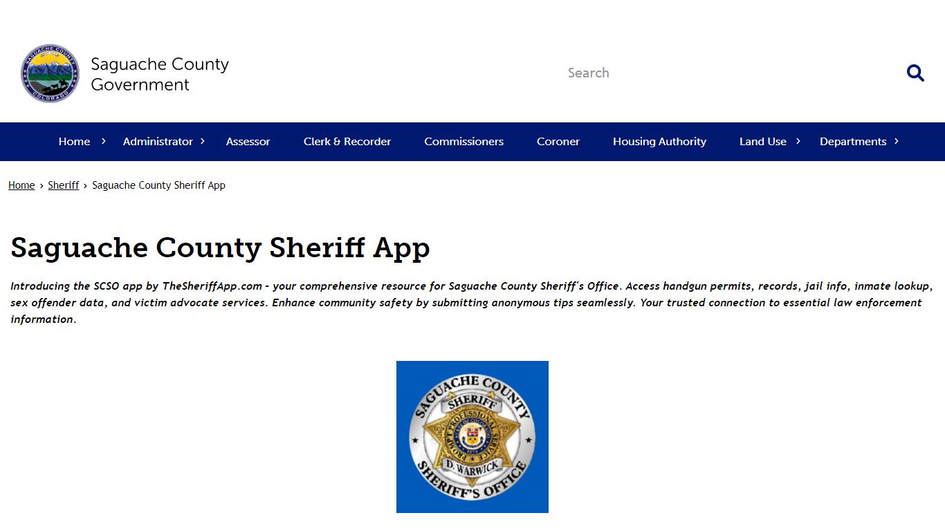 Saguache County Sheriff App | Saguache County