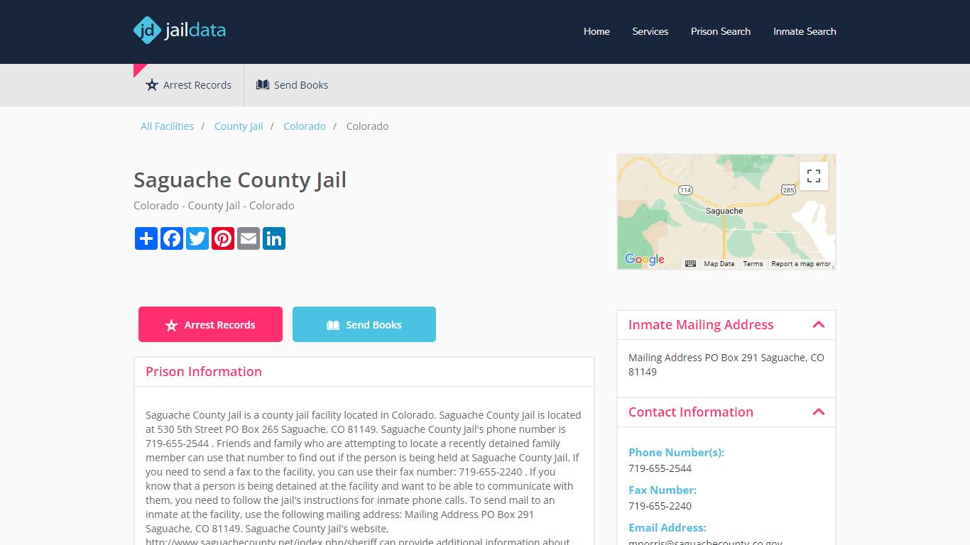 Saguache County Jail Inmate Search and Prisoner Info - Saguache, CO
