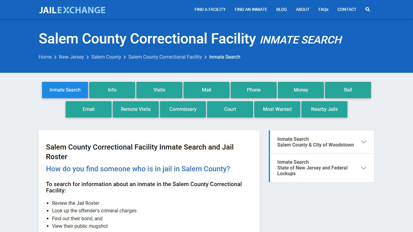 Salem County Correctional Facility Inmate Search - Jail Exchange