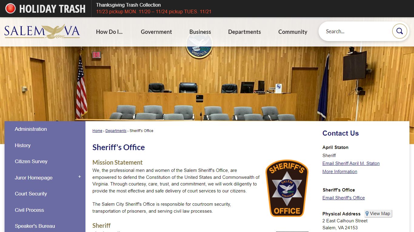 Sheriff's Office | Salem, VA