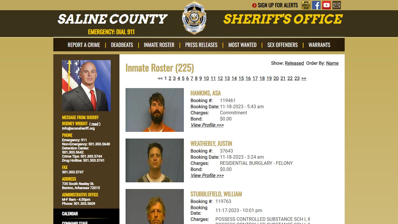 Inmate Roster (213) - Saline County Sheriff's Office
