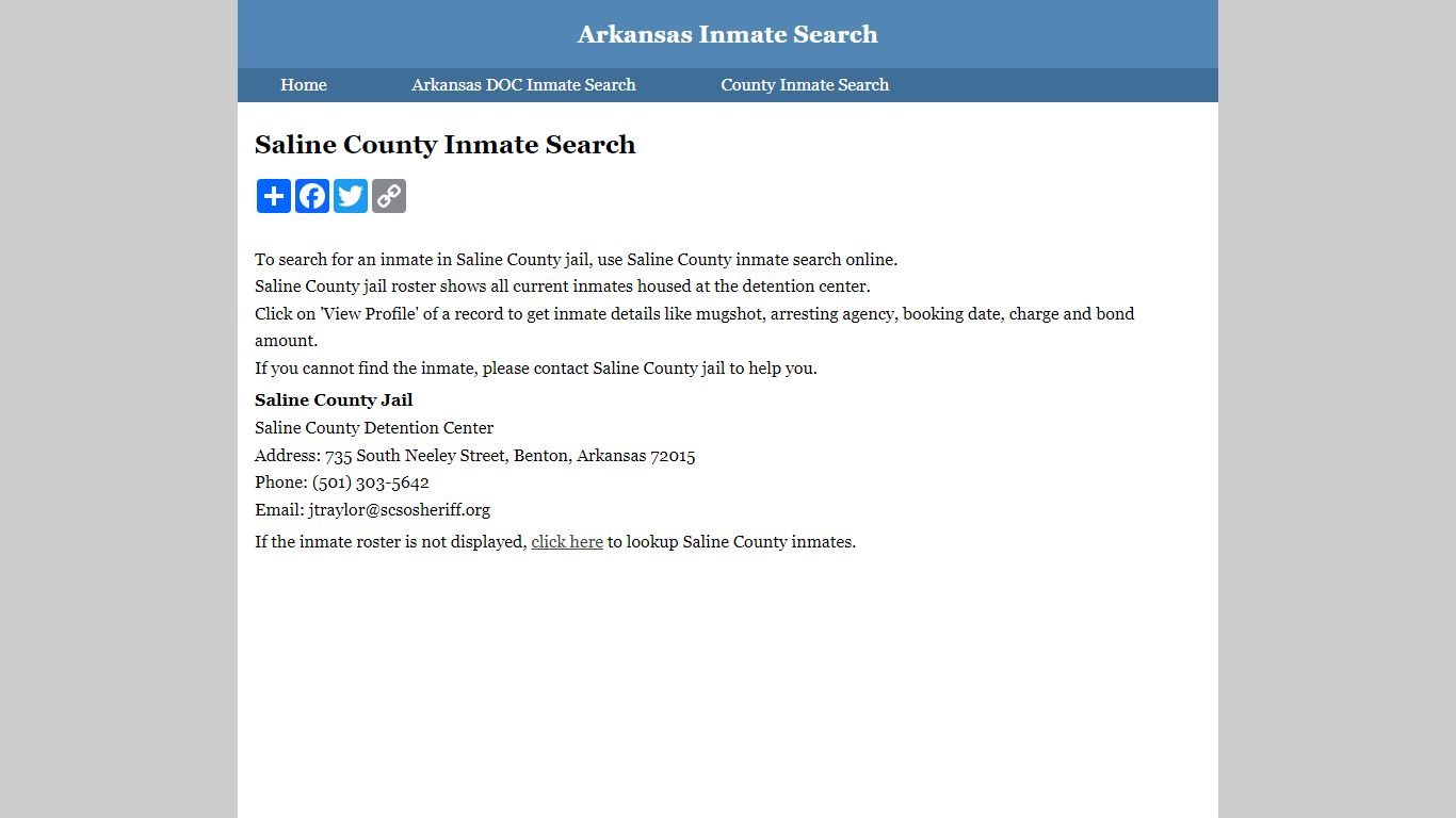 Saline County Inmate Search