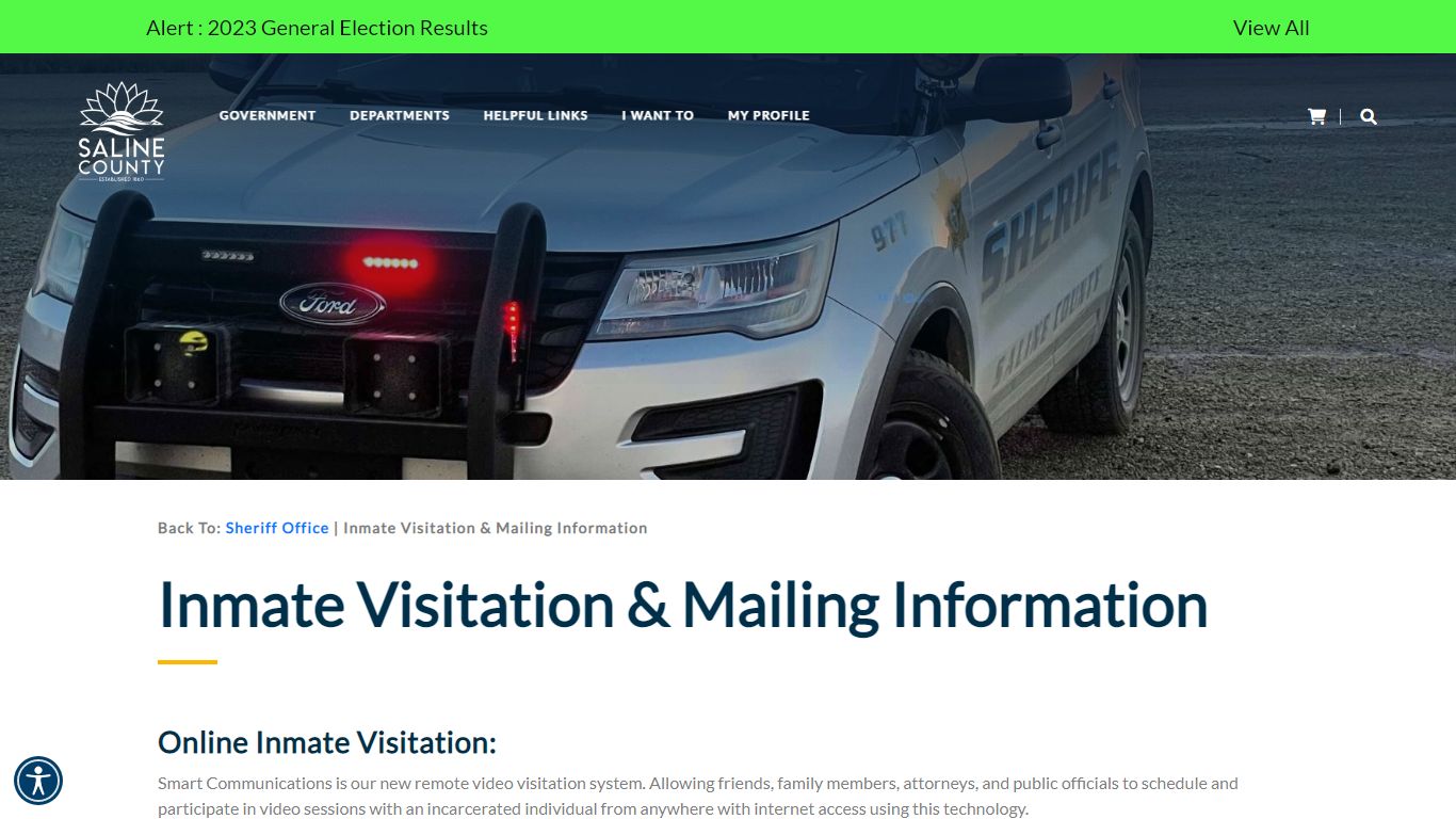 Inmate Visitation & Mailing Information - Saline County