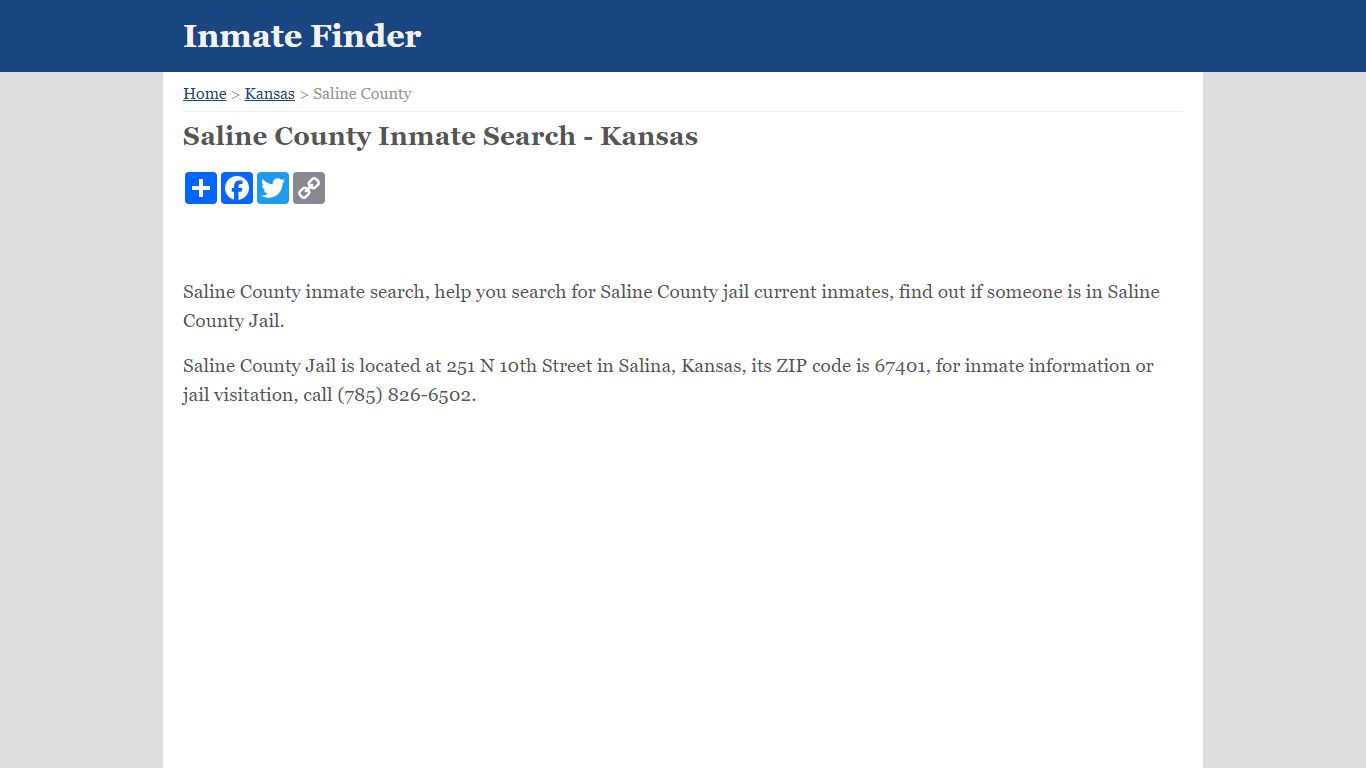 Saline County Inmate Search - Kansas