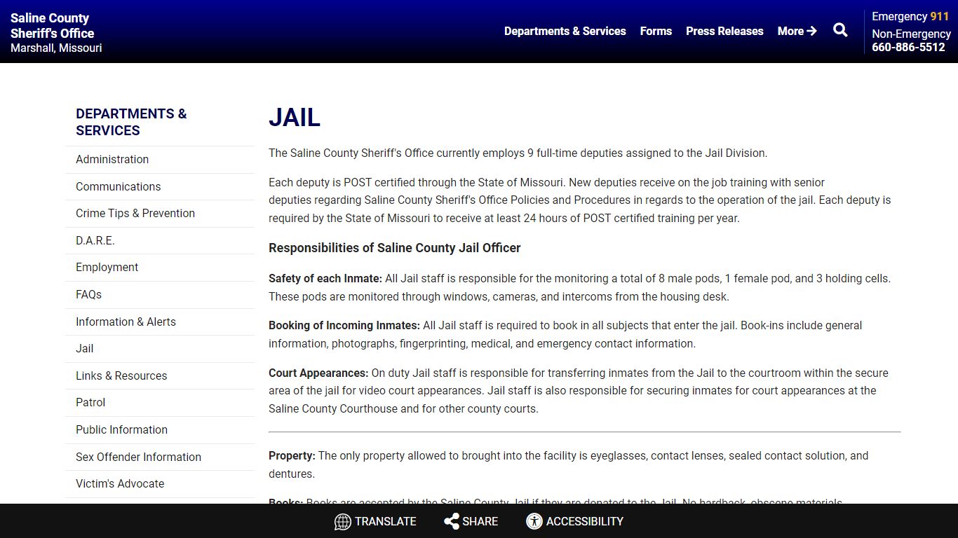 Jail | Saline County Sheriff MO