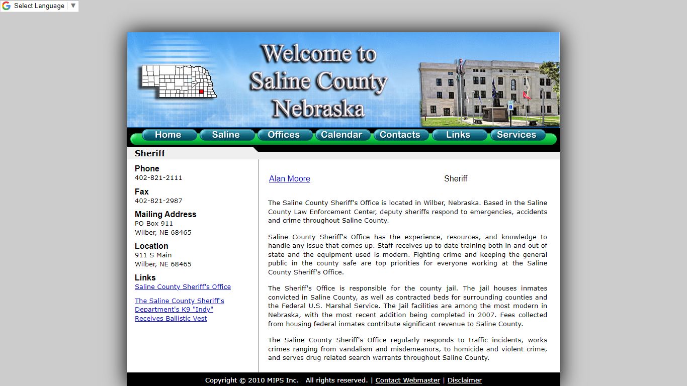 Sheriff - Saline County, Nebraska
