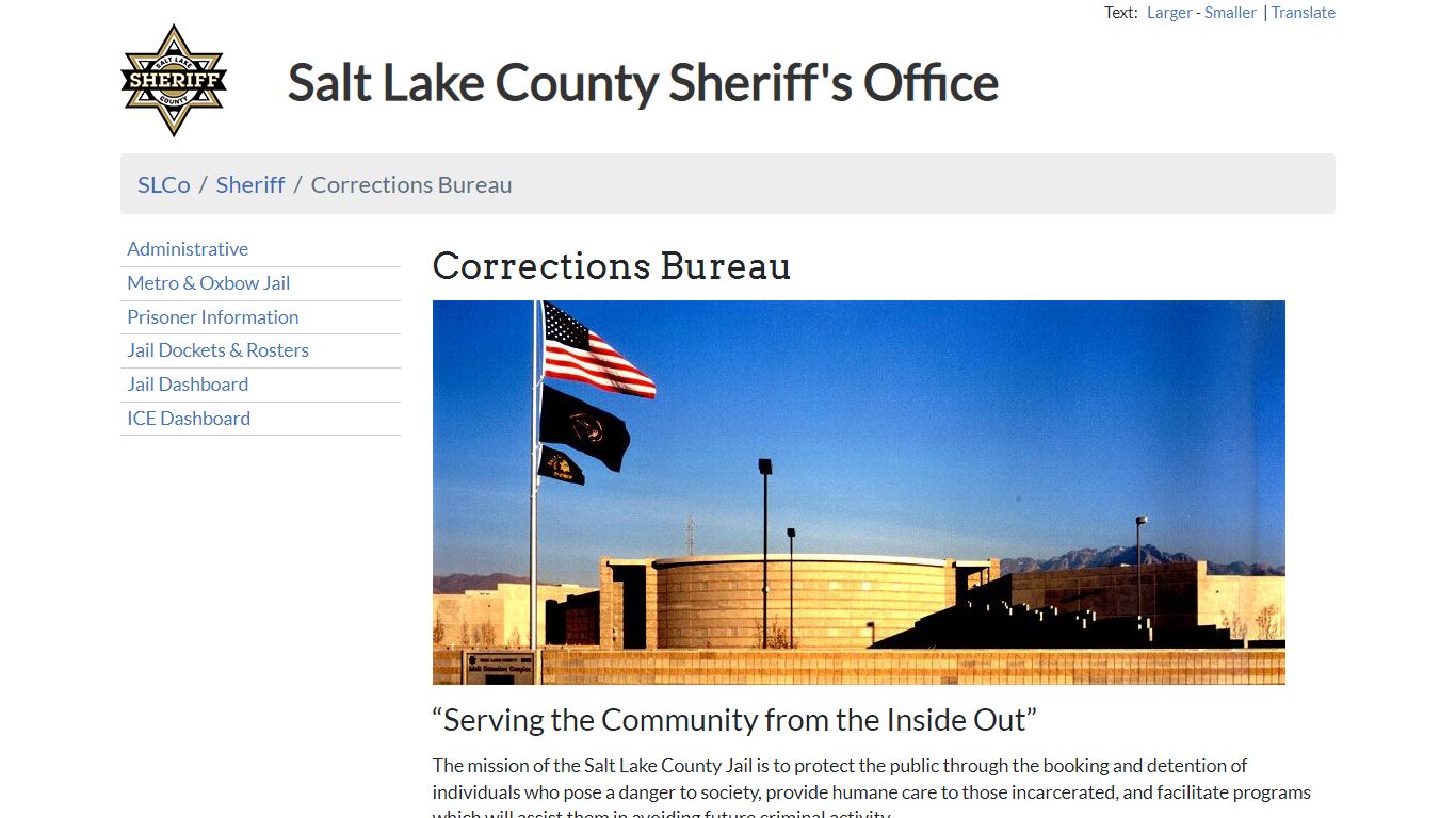 Corrections Bureau - Sheriff | SLCo - Salt Lake County, Utah