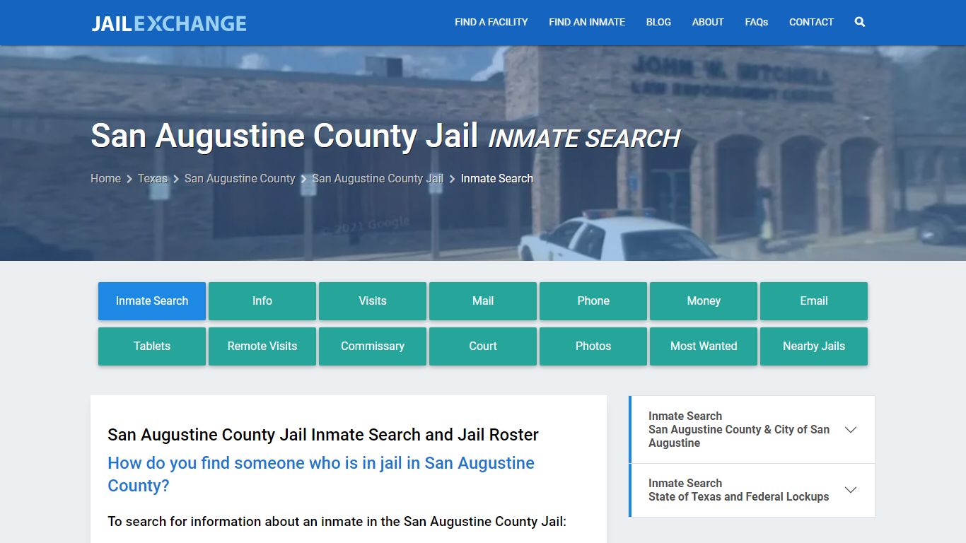 Inmate Search: Roster & Mugshots - San Augustine County Jail, TX