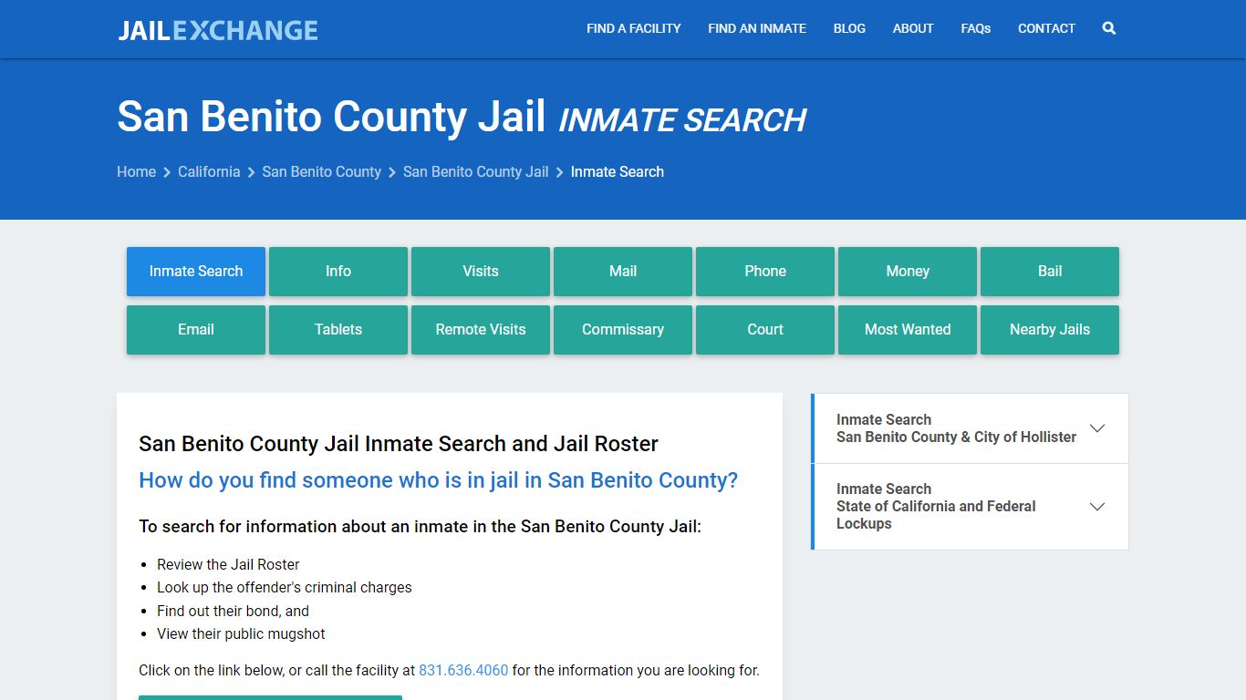 Inmate Search: Roster & Mugshots - San Benito County Jail, CA