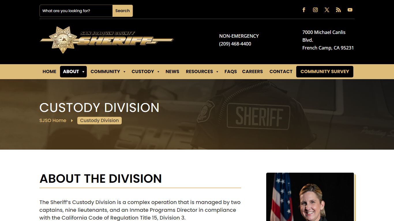 Custody Division | San Joaquin County Sheriff's Office