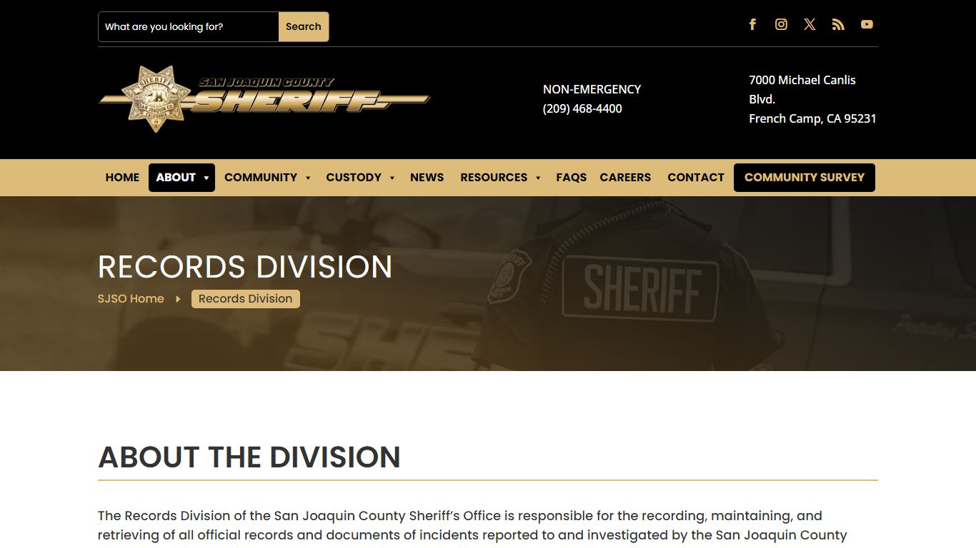 Records Division | San Joaquin County Sheriff's Office