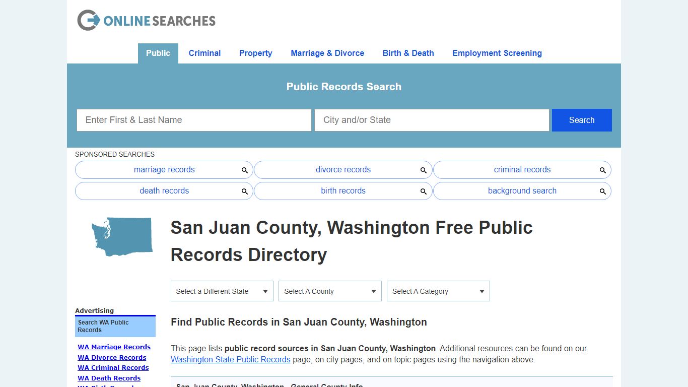San Juan County, Washington Public Records Directory