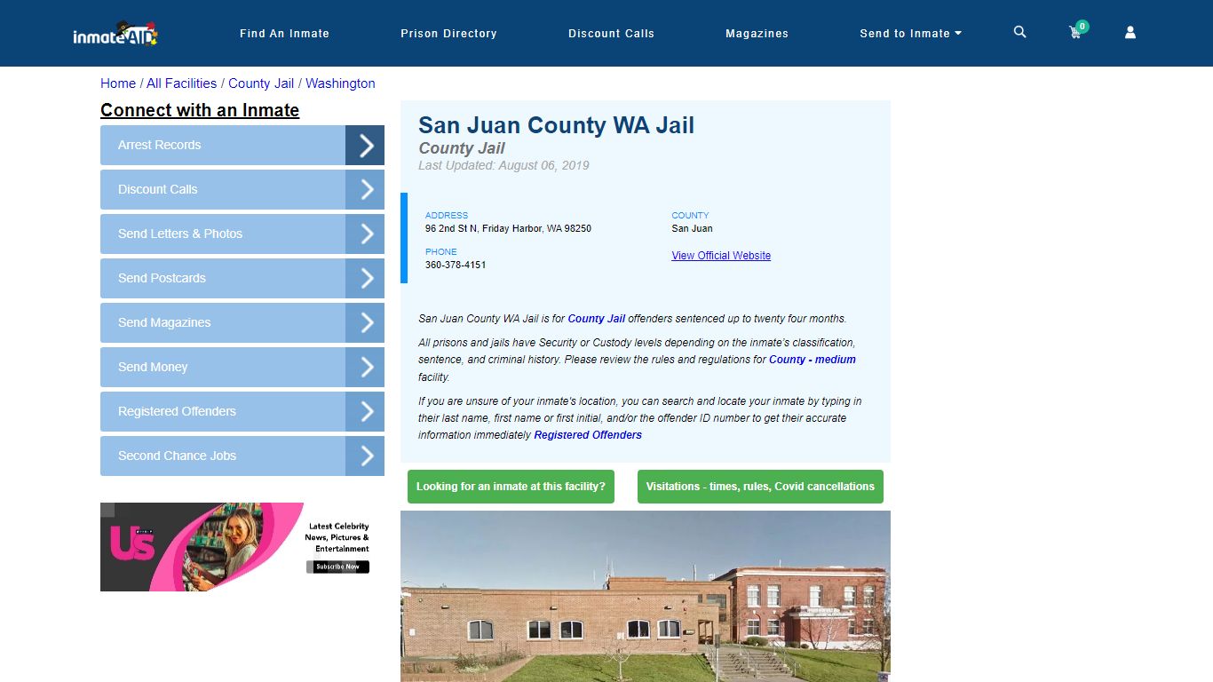 San Juan County WA Jail - Inmate Locator - Friday Harbor, WA