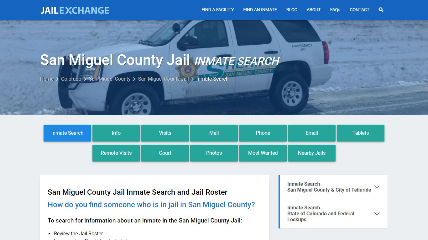 San Miguel County Jail Inmate Search - Jail Exchange