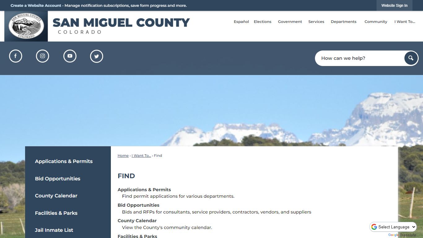 Find | San Miguel County, CO - Official Website