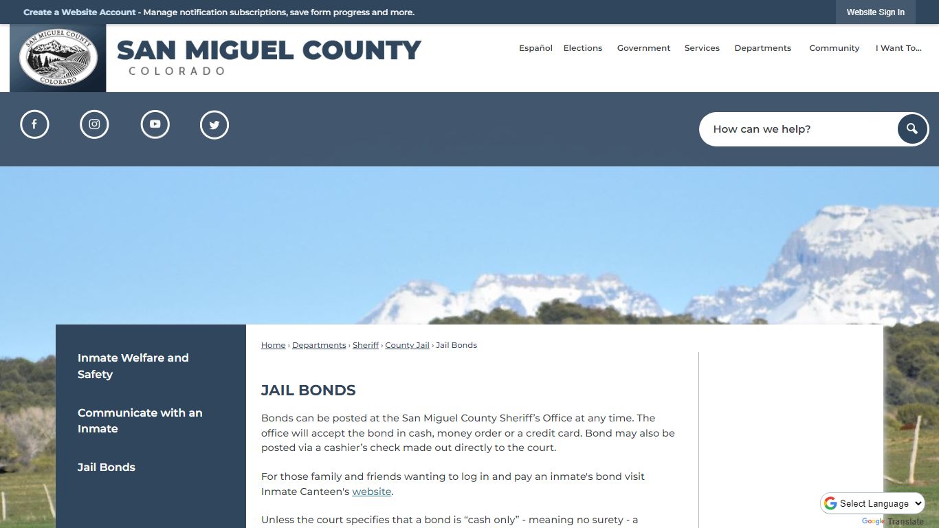 Jail Bonds | San Miguel County, CO - Official Website