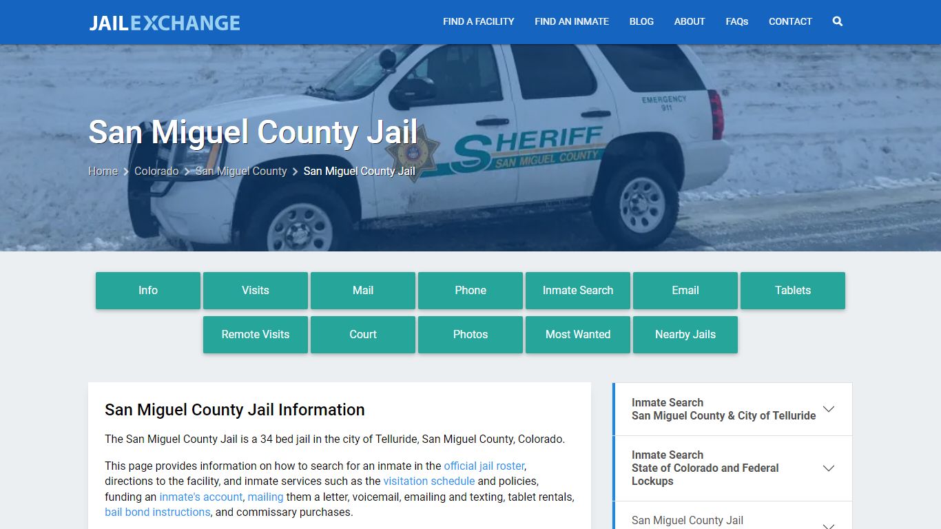 San Miguel County Jail, CO Inmate Search, Information