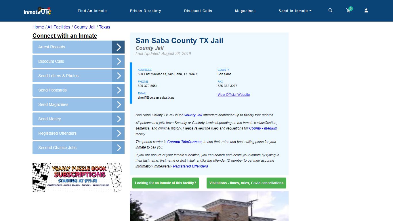 San Saba County TX Jail - Inmate Locator - San Saba, TX