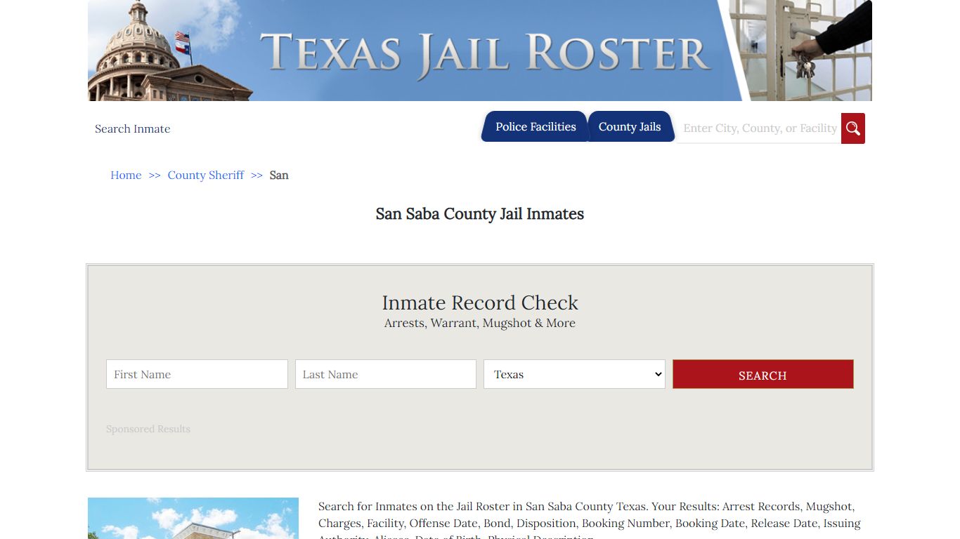 San Saba County Jail Inmates | Jail Roster Search
