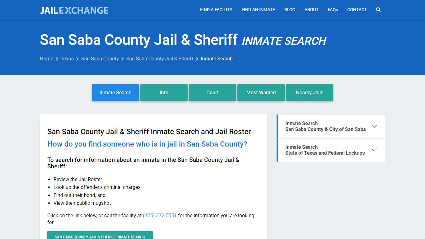 San Saba County Jail & Sheriff Inmate Search - Jail Exchange