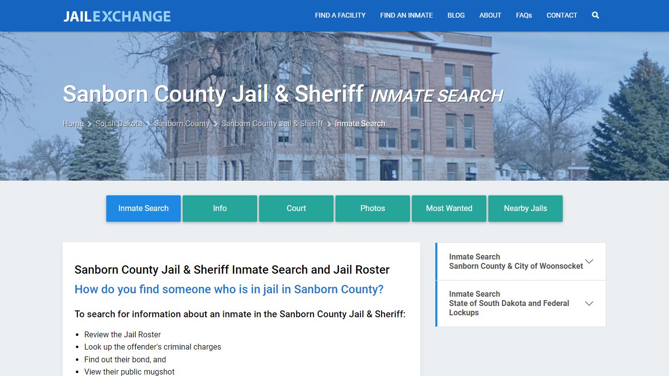 Sanborn County Jail & Sheriff Inmate Search - Jail Exchange
