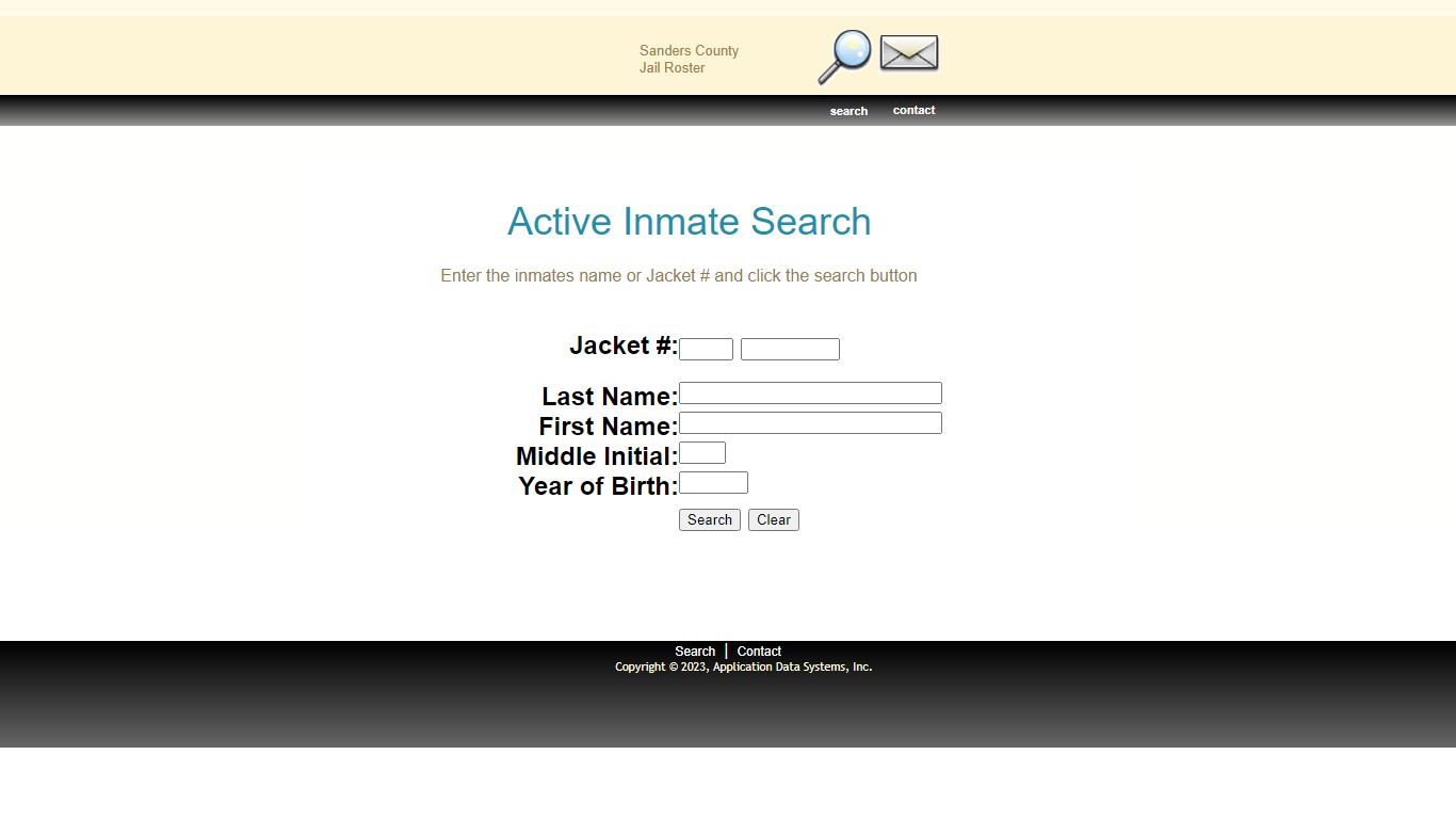 Active Inmate Search - Sanders County