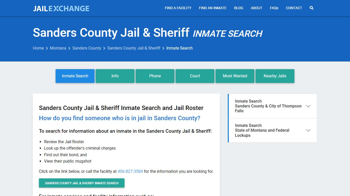 Sanders County Jail & Sheriff Inmate Search - Jail Exchange