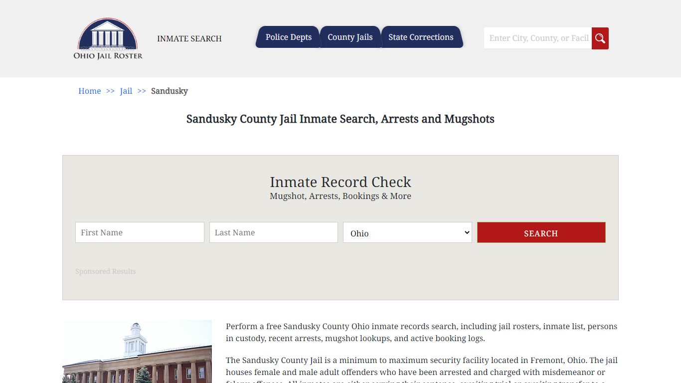 Sandusky County Jail Inmate Search, Arrests and Mugshots