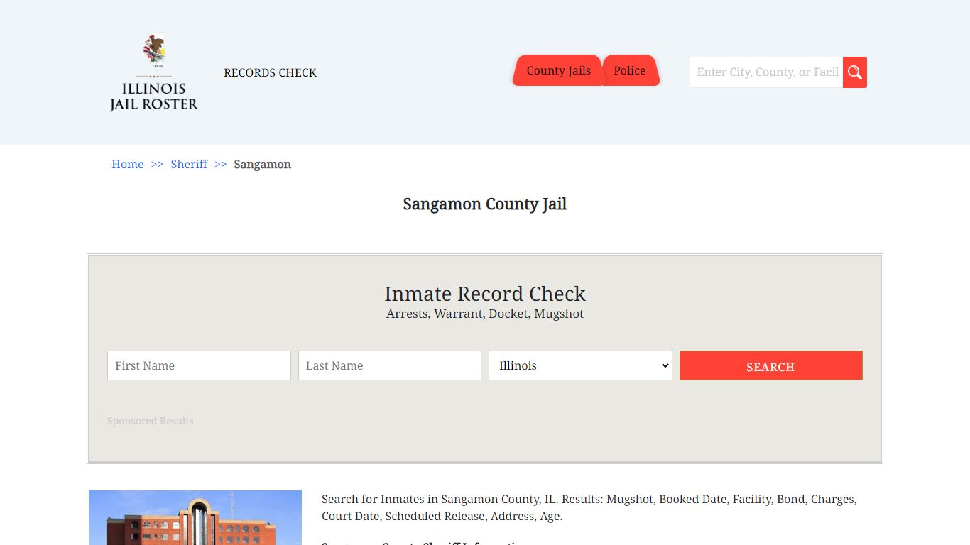 Sangamon County Jail | Jail Roster Search